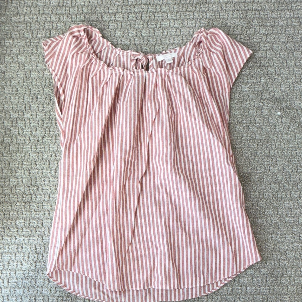 LC Lauren Conrad Pink and White Striped Blouse